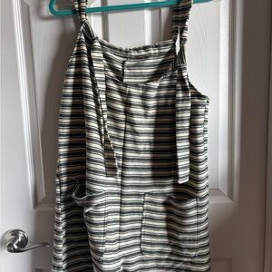 Zara Olive and Cream Striped Shirt